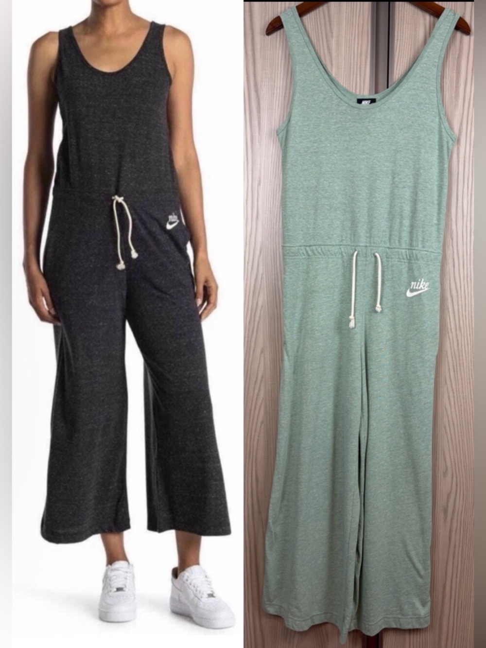 Nike Sportswear Vintage Standard Fit Wide Legs Jumpsuit ~ in Green